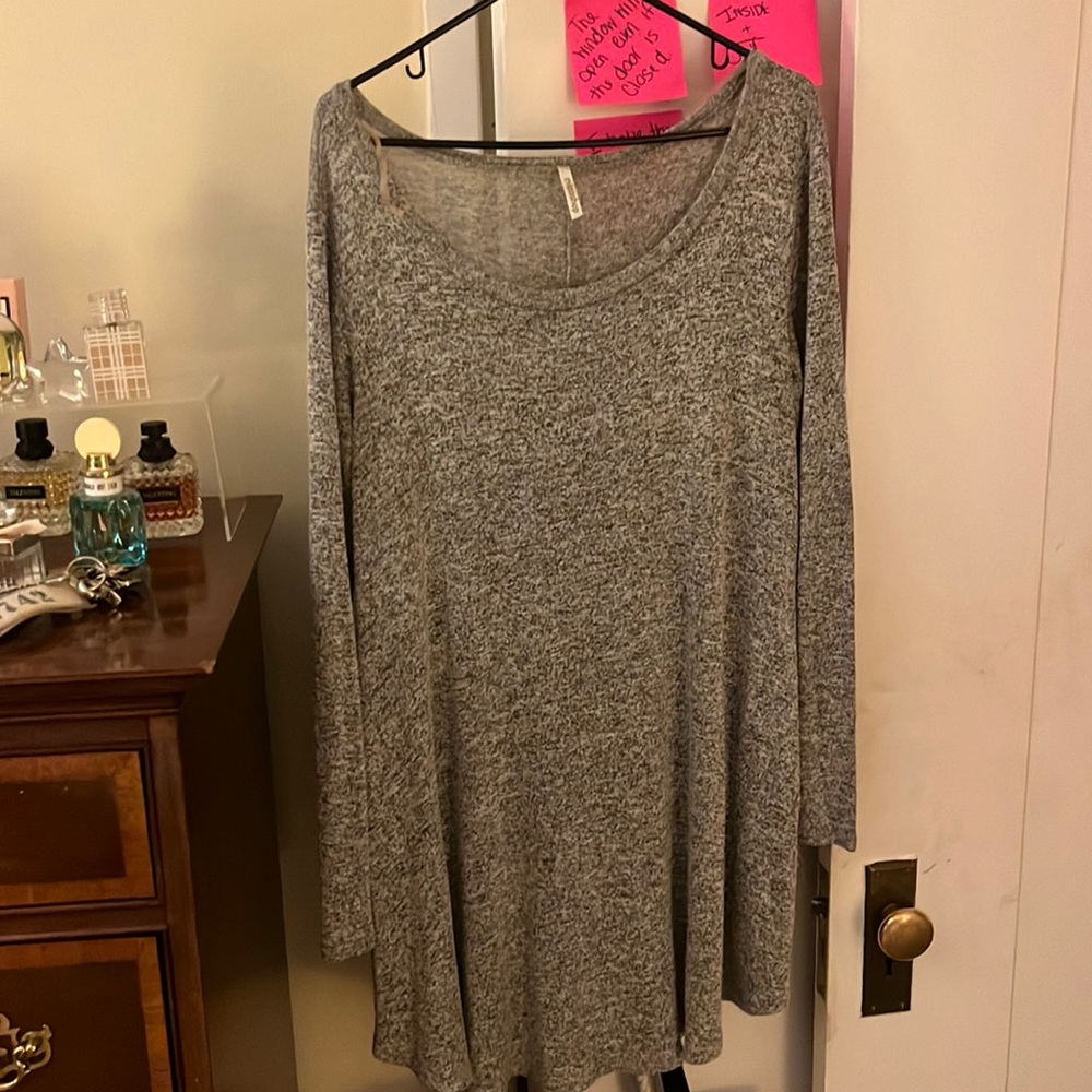 Grey sweater dress